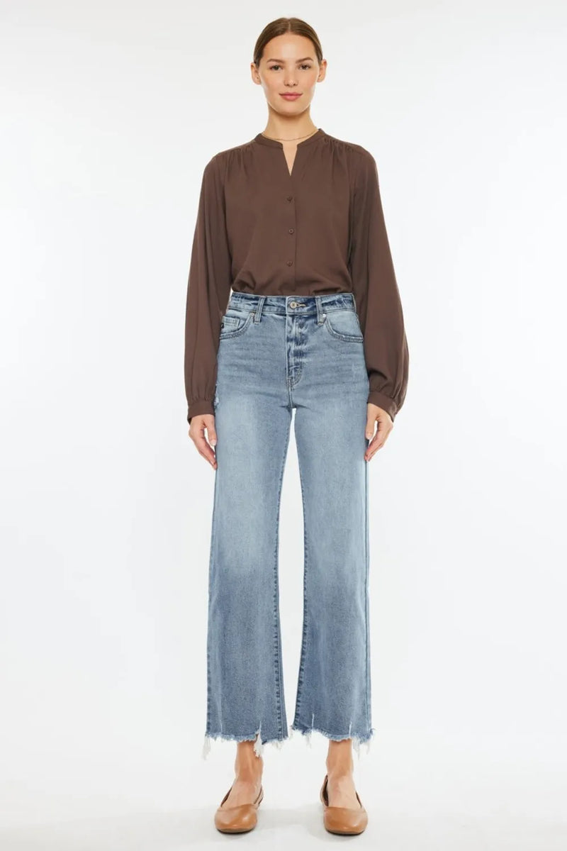 Kancan High Rise Slim Wide Leg Jeans - Brittney MADE