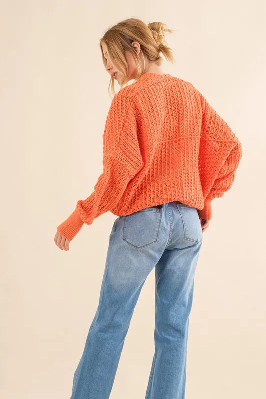 And The Why Fishnet Knitting Bolero Cardigan - Brittney MADE