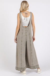 Mittoshop Ruffled Hem Wide Leg Overalls with Pockets - Brittney MADE