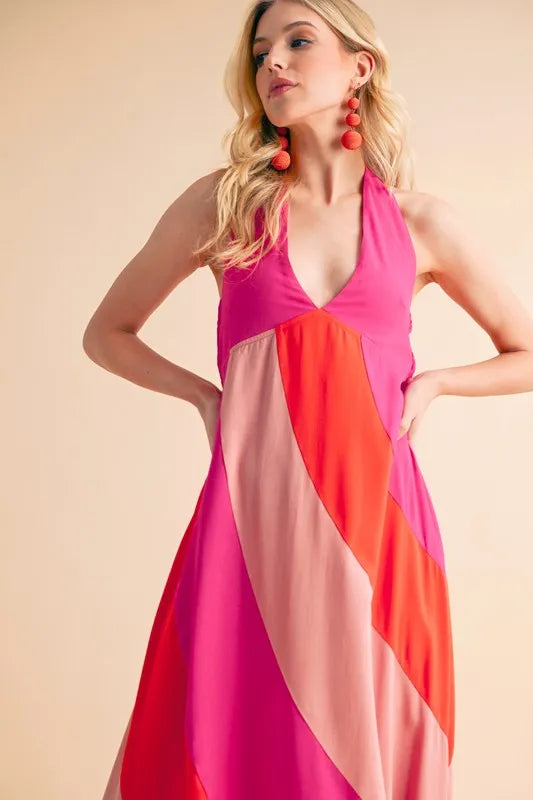 Aemi+Co Color Block Sleeveless Maxi Dress - Brittney MADE