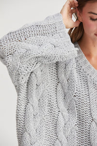HYFVE Cable Knit V-Neck Sweater - Brittney MADE