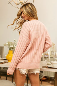 BiBi Pearl & Rhinestone Decor Long Sleeve Sweater - Brittney MADE