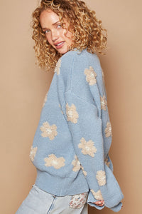 POL Daisy Pattern Drop Shoulder Sweater - Brittney MADE
