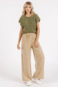 Mittoshop Mineral Wash Drawstring Elastic Waist Pants - Brittney MADE