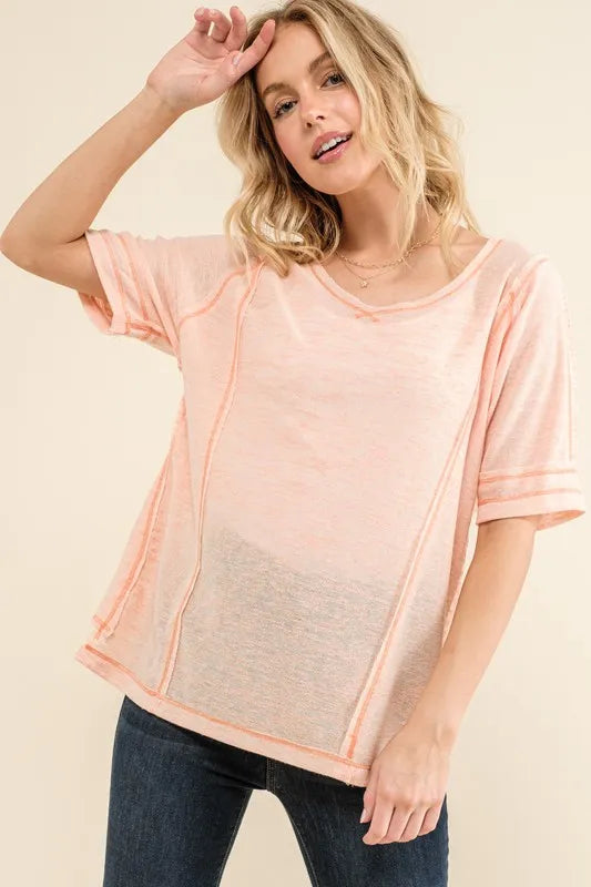 And The Why Vintage Slub Round Neck T-Shirt - Brittney MADE