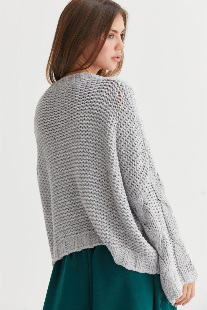 HYFVE Cable Knit V-Neck Sweater - Brittney MADE