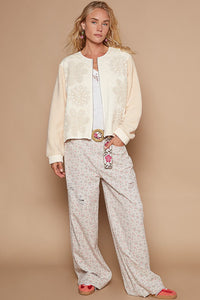 POL Lace Detail Fur Sleeve Zip Up Quilted Jacket - Brittney MADE