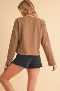 Aemi+Co Round Neck Long Sleeve T-Shirt - Brittney MADE