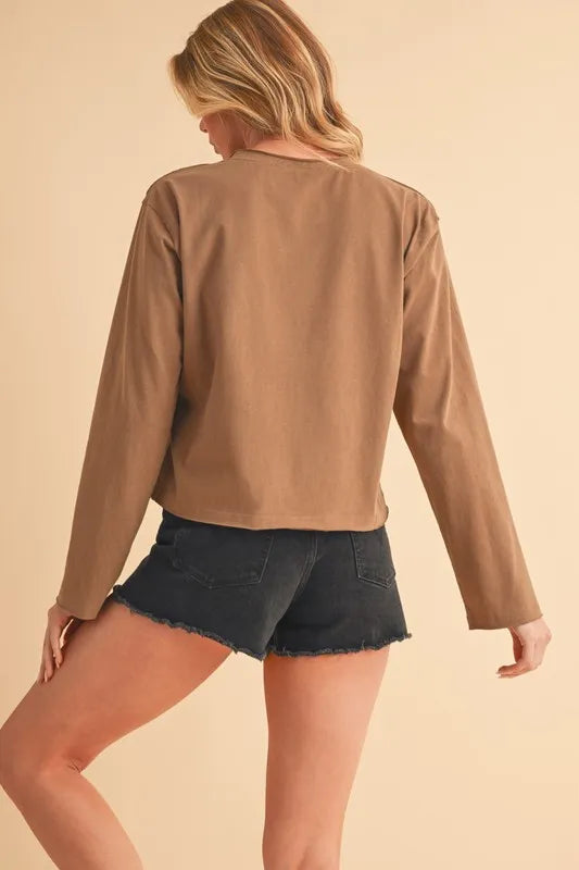 Aemi+Co Round Neck Long Sleeve T-Shirt - Brittney MADE