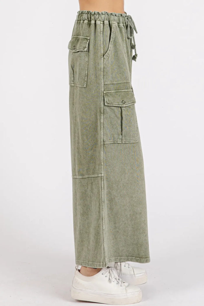 Mittoshop French Terry Cargo Wide Leg Pants - Brittney MADE