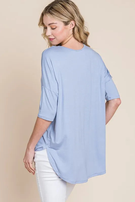 BOMBOM Round Neck Half Sleeve T-Shirt - Brittney MADE