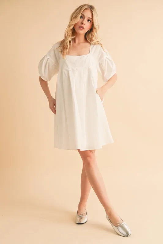 Aemi + Co Square Neck Babydoll Dress with Pockets - Brittney MADE