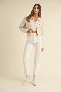 MABLE Embroidered Quilted Cropped Jacket - Brittney MADE
