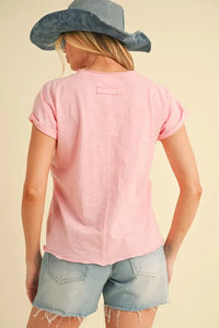 Aemi + Co Lettuce Edge Round Neck Short Sleeve T-Shirt - Brittney MADE