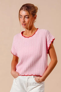 SO ME Textured Light Weight Sweater Dolman Top - Brittney MADE