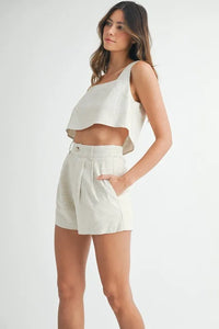 MABLE Sleeveless Crop Top and Shorts Set - Brittney MADE