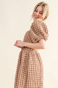 And The Why Full Size Square Neck Puff Sleeve Dress - Brittney MADE