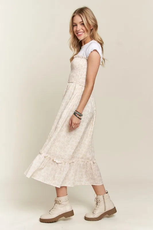 ADORA Smocked Floral Ruffled Hem Cami Dress - Brittney MADE
