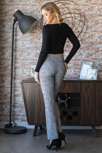 Heimish Full Size Plaid Flare Pants with Wide Waist Band Plus Size - Brittney MADE