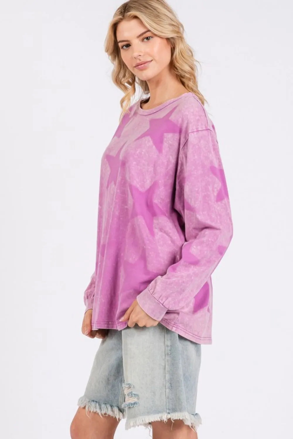 SAGE + FIG Mineral Wash Star Pattern T-Shirt - Brittney MADE