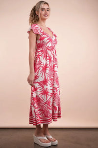 VERY J Tropical Printed Midi Summer Boho Dress - Brittney MADE