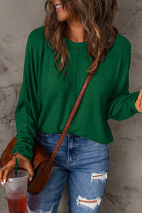 Double Take Full Size Round Neck Long Sleeve T-Shirt - Brittney MADE