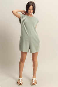 HYFVE Round Neck Cap Sleeve Relaxed Fit Breezy Romper - Brittney MADE