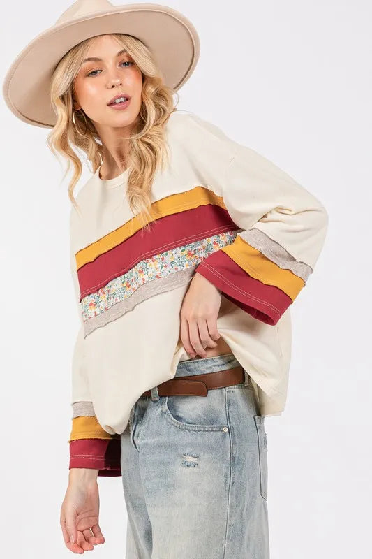 SAGE + FIG French Terry Color Block T-Shirt - Brittney MADE