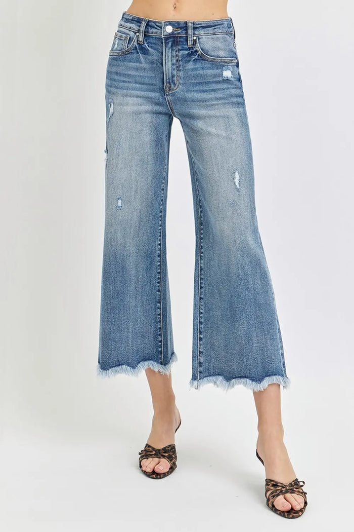 Risen High Rise Cropped Flare Jeans - Brittney MADE