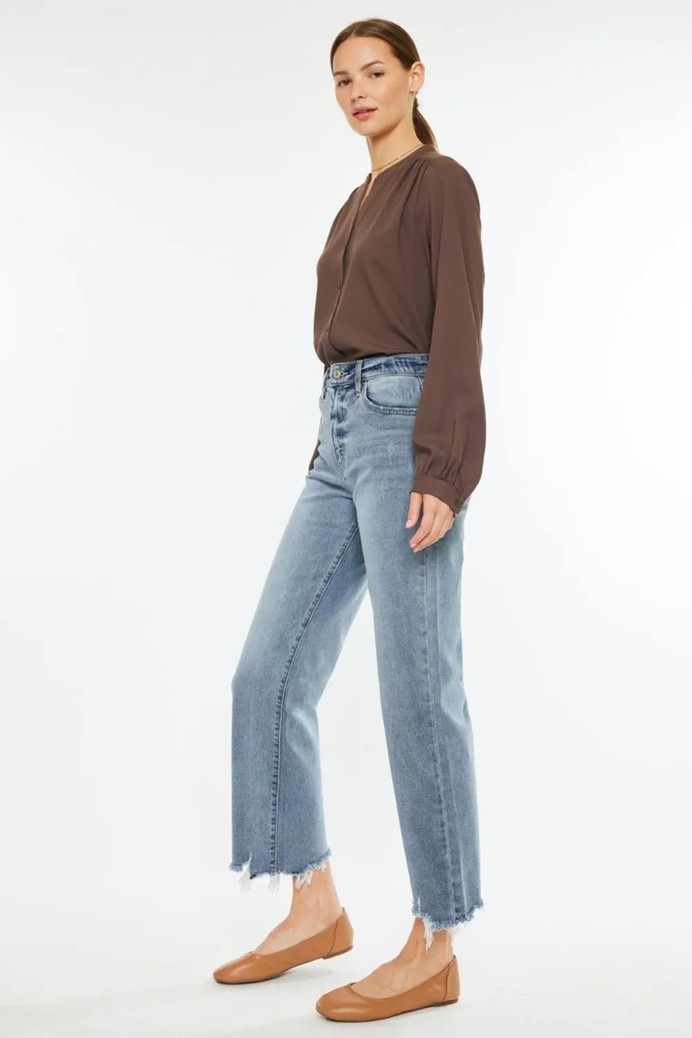 Kancan High Rise Slim Wide Leg Jeans - Brittney MADE