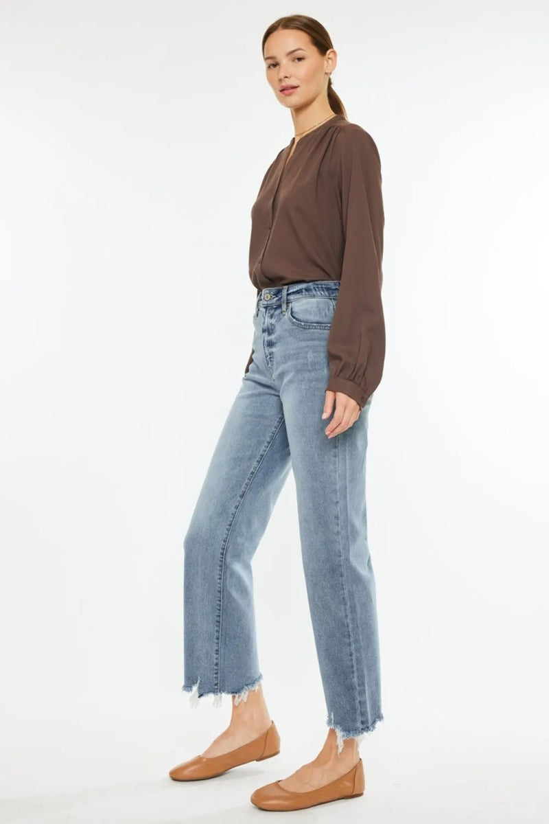 Kancan High Rise Slim Wide Leg Jeans - Brittney MADE