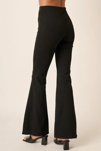 Mittoshop Crepe Knit Elastic Waist Flare Leg Pants - Brittney MADE