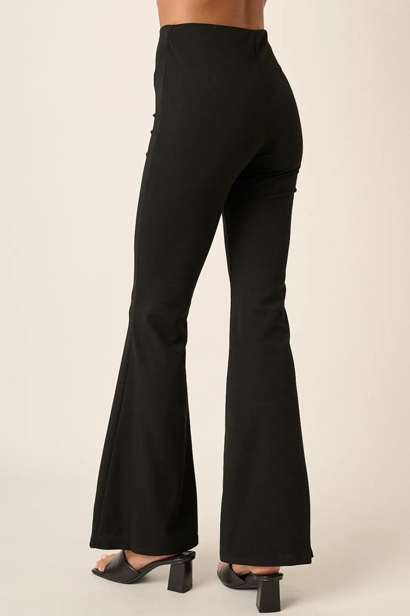 Mittoshop Crepe Knit Elastic Waist Flare Leg Pants - Brittney MADE