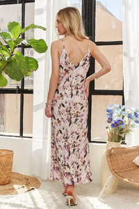 ADORA Watercolor V-Neck Midi Cami Dress - Brittney MADE