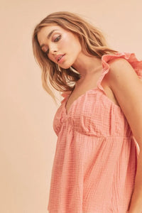 Aemi + Co Sweetheart Neck Ruffled Strap Top - Brittney MADE