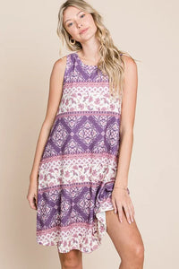 BOMBOM Bohemian Print Sleeveless Dress - Brittney MADE