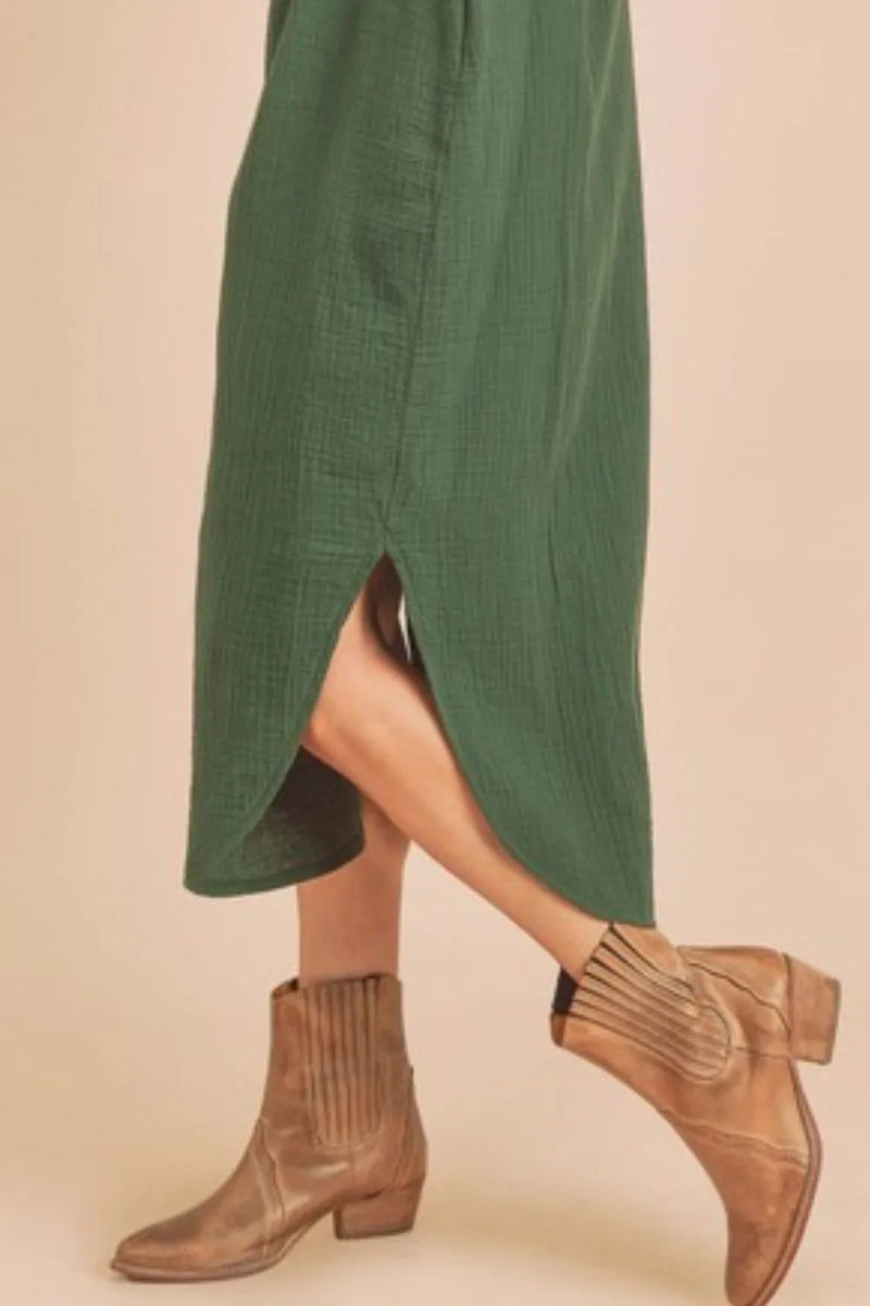 Aemi + Co Round Neck Midi Tank Dress with Pockets - Brittney MADE