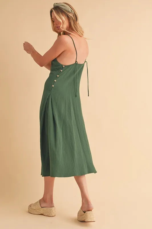 Aemi+Co Side Button Midi Cami Dress - Brittney MADE