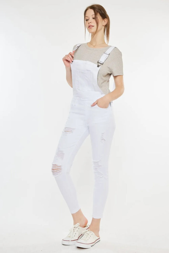 Kancan Distressed Skinny Denim Overalls - Brittney MADE