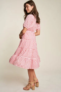 Davi & Dani Puff Short Sleeve Ruffle Shirt Dress - Brittney MADE