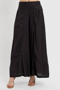RISEN Shirring Detail Wide Leg Pants - Brittney MADE