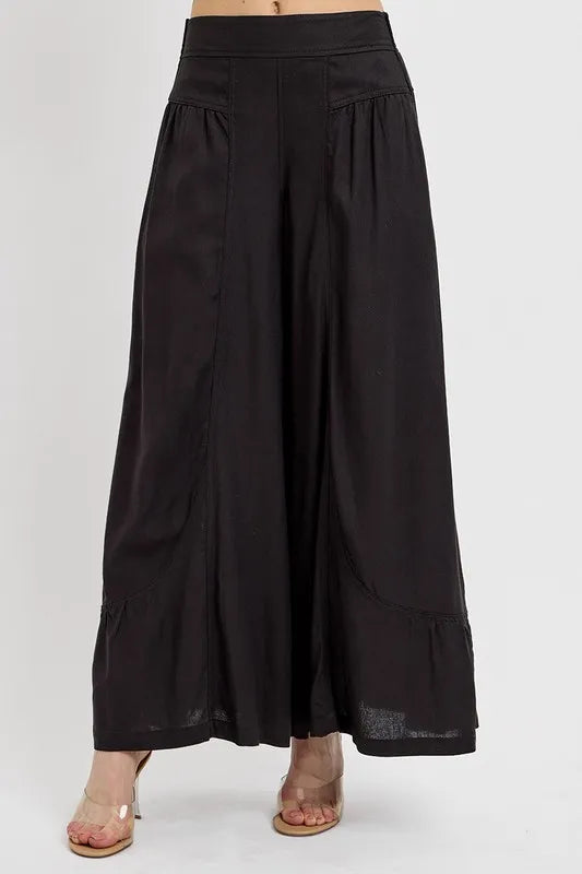 RISEN Shirring Detail Wide Leg Pants - Brittney MADE