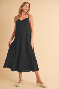 Aemi+Co Side Button Midi Cami Dress - Brittney MADE