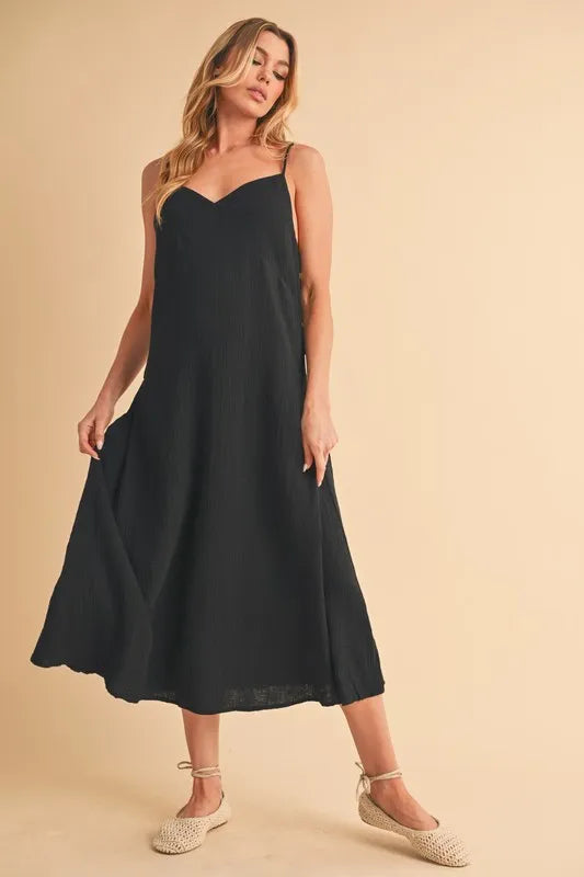 Aemi+Co Side Button Midi Cami Dress - Brittney MADE