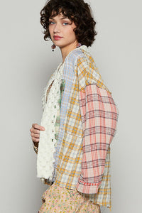 POL Raw Edge Plaid Open Front Cardigan - Brittney MADE