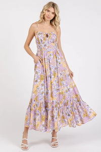 Mittoshop Floral Smocked Back Ruffled Hem Maxi Cami Dress - Brittney MADE