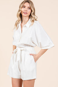 Mittoshop Tie Waist Half Sleeve Romper - Brittney MADE