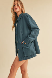 Aemi + Co Seam Detail Button Up Jacket with Pockets - Brittney MADE