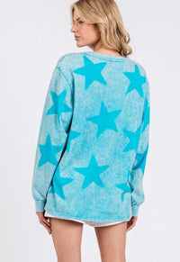 SAGE + FIG Mineral Wash Star Pattern T-Shirt - Brittney MADE
