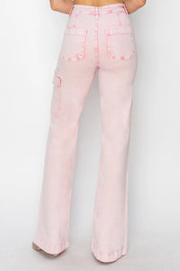 RISEN Full Size High Rise Cargo Pocket Jeans - Brittney MADE